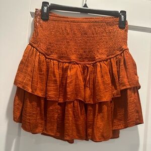 The Impeccable Pig Burnt Orange Mini Skirt